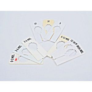 Clothing Rack Size Tag Dividers Infant Toddler Kids Sizes 0-3 Months to 5 Years